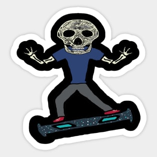 Hoverboard Skeleton Sticker